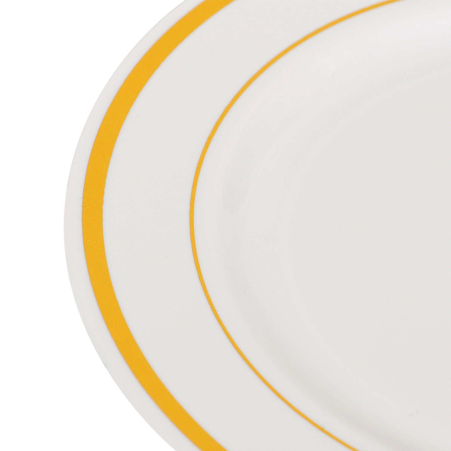 Pack of 8 Gold Rim Plastic Plates - Gold / 1.1cm Image 3