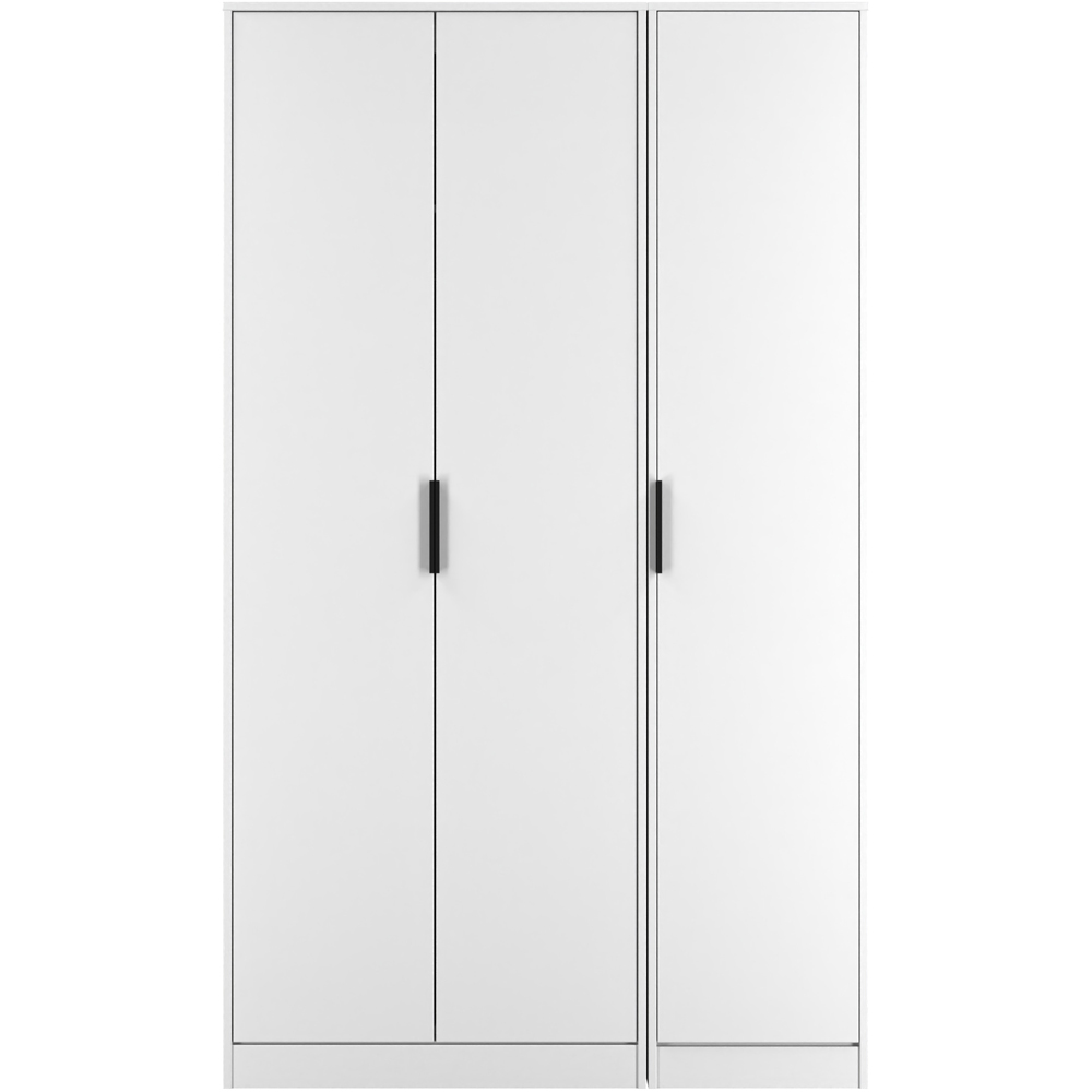 Crowndale Hong Kong 3 Door Matt White Tall Wardrobe Ready Assembled Image 3