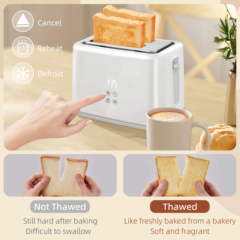 HOMCOM 800-211V70CW White 1.5L Fast Boil Electric Kettle 3000W and 2 Slice Toaster Set Image 5