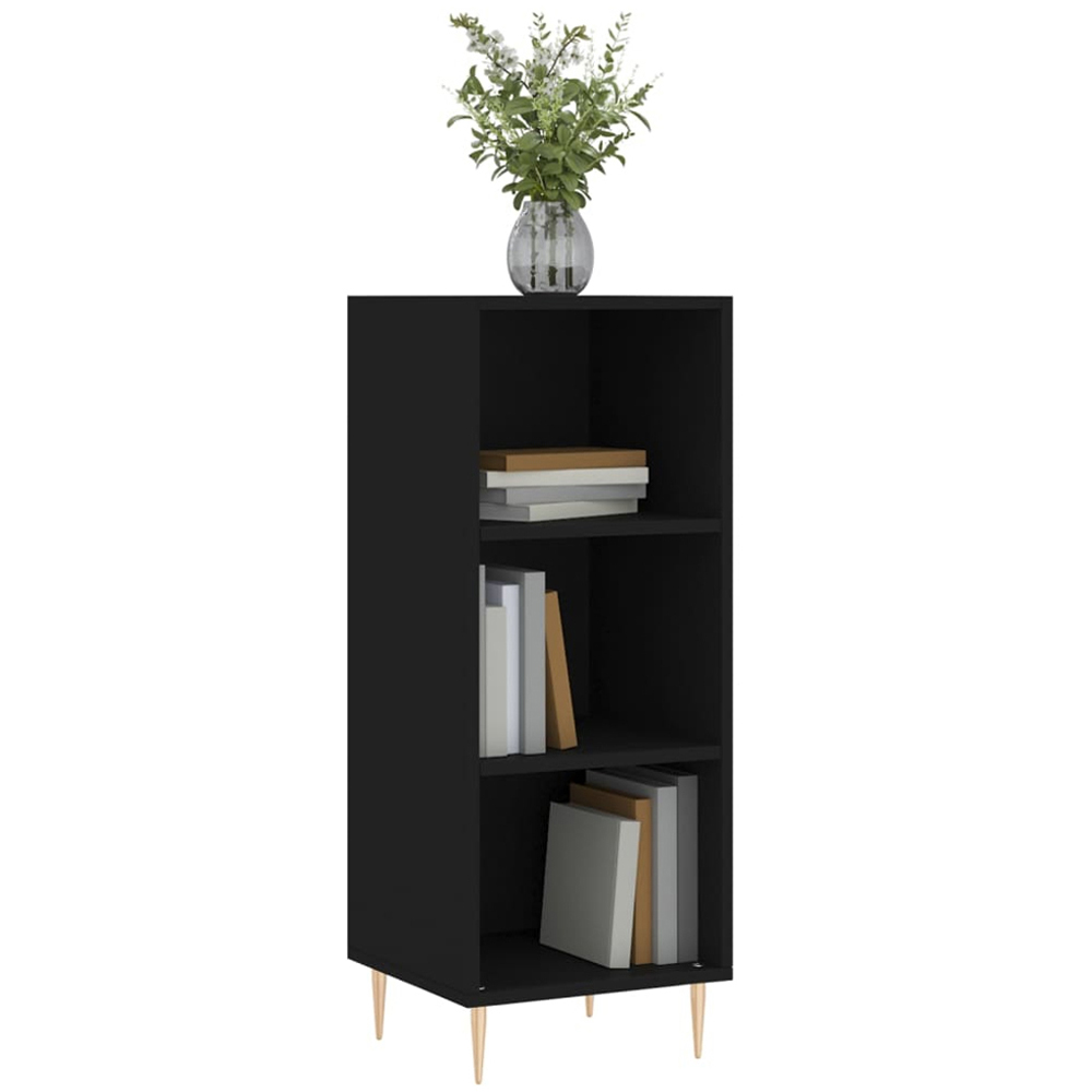 vidaXL 3 Shelf Black Wooden Sideboard Image 3