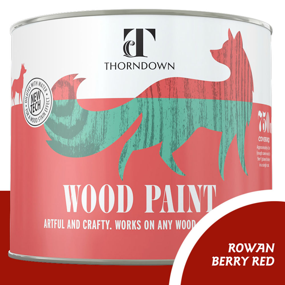 Thorndown Rowan Berry Red Satin Wood Paint 750ml Image 3