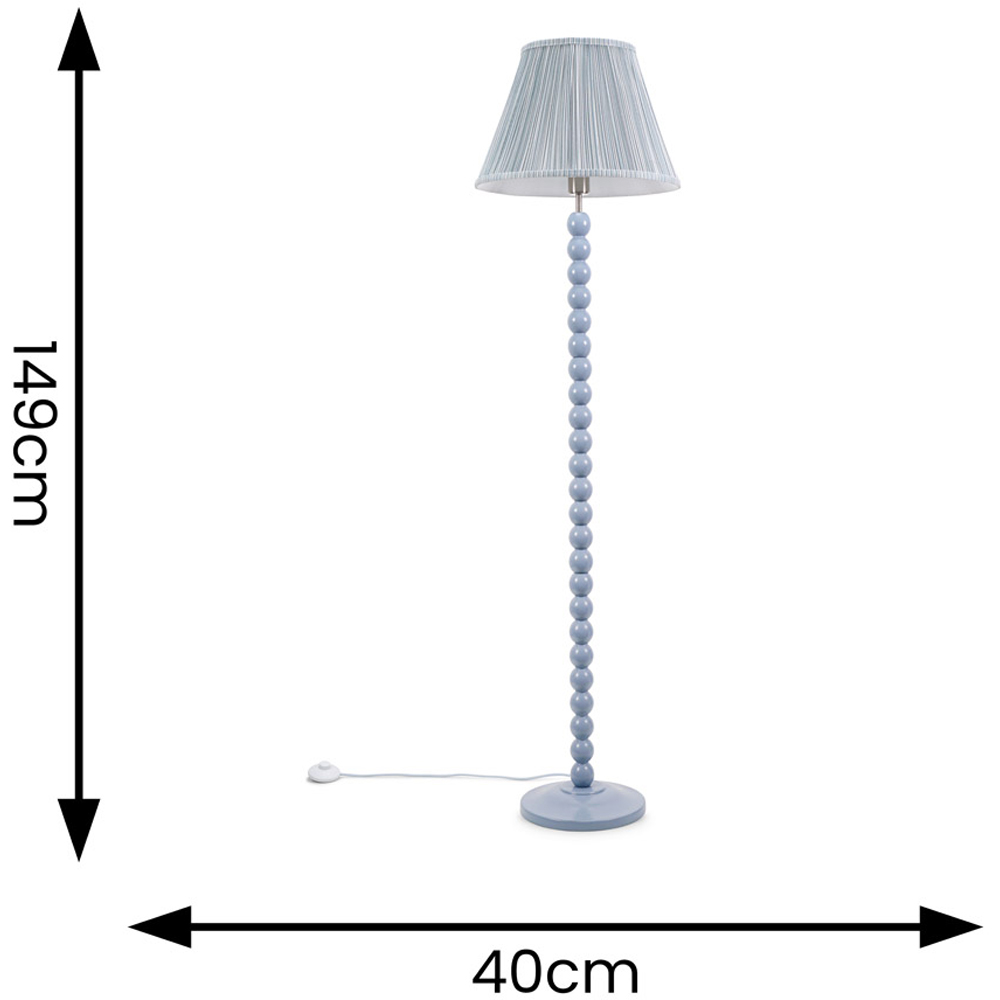 ValueLights Bobbins Blue Stripe Shade Powder Blue LED Floor Lamp Image 6