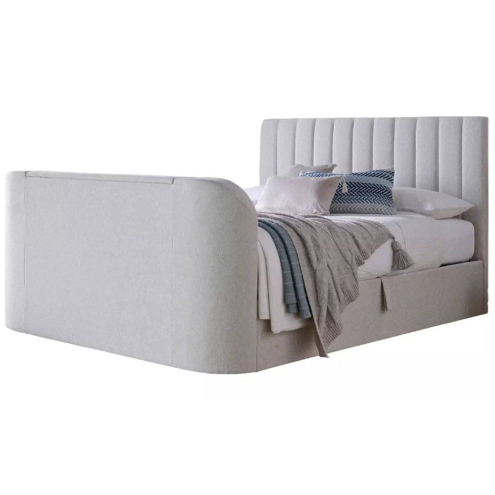 Webb Daniels Nova Super King Size Natural Fabric Ottoman Media TV Bed Image 2