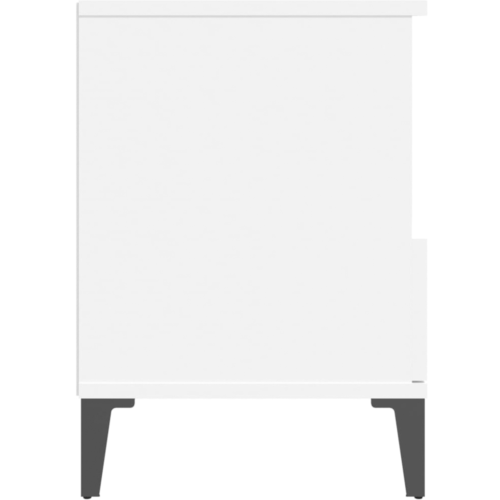 vidaXL Set of 2 Single Drawer Single Shelf White Bedside Cabinet Image 8