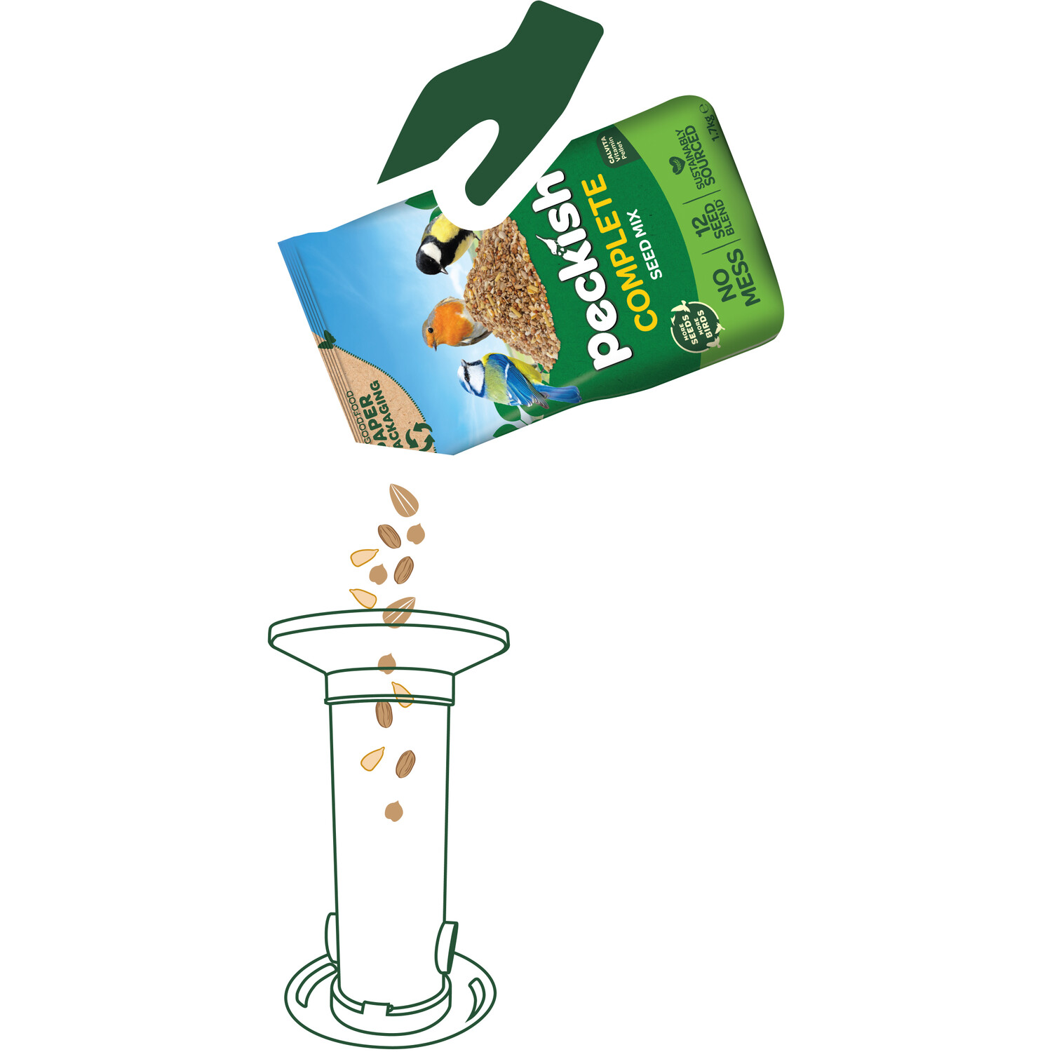 Funnel Seed Feeder Black Image 4
