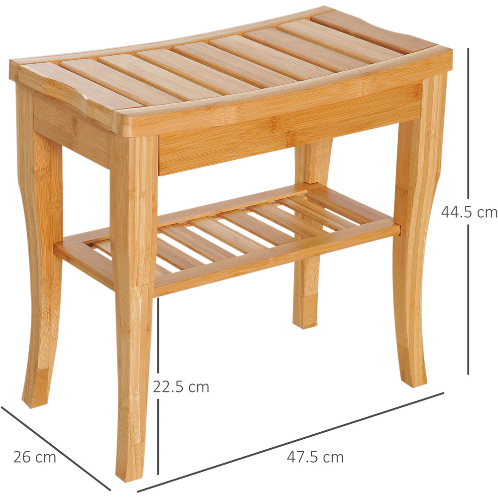 HOMCOM Bamboo Bathroom Shower Bench Image 5