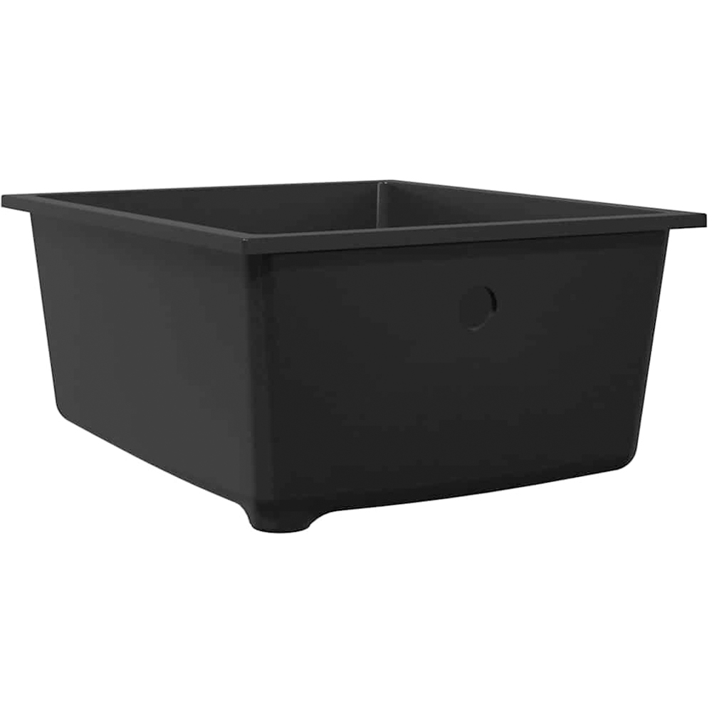 vidaXL Black Granite Kitchen Sink 38 x 44 x 20cm Image 4