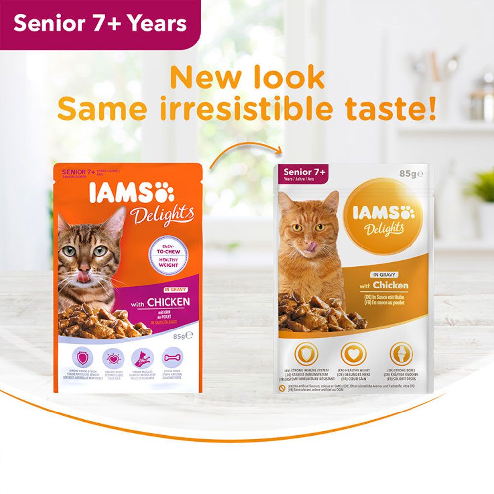 IAMS Delights Senior Land and Sea Collection in Gravy Cat Food 12 x 85g Image 8