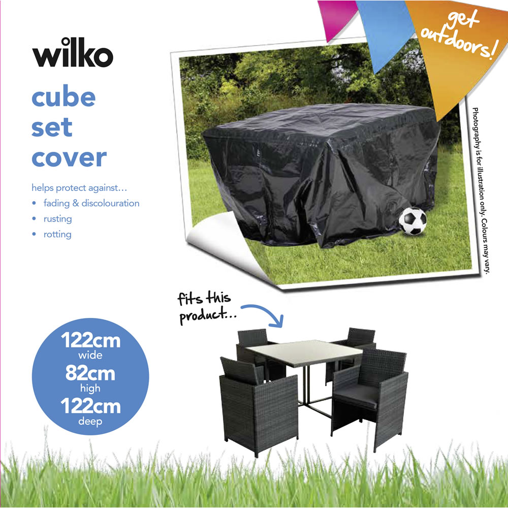 Wilko Cube Set Cover Polypropylene Tarpaulin Black Image 6