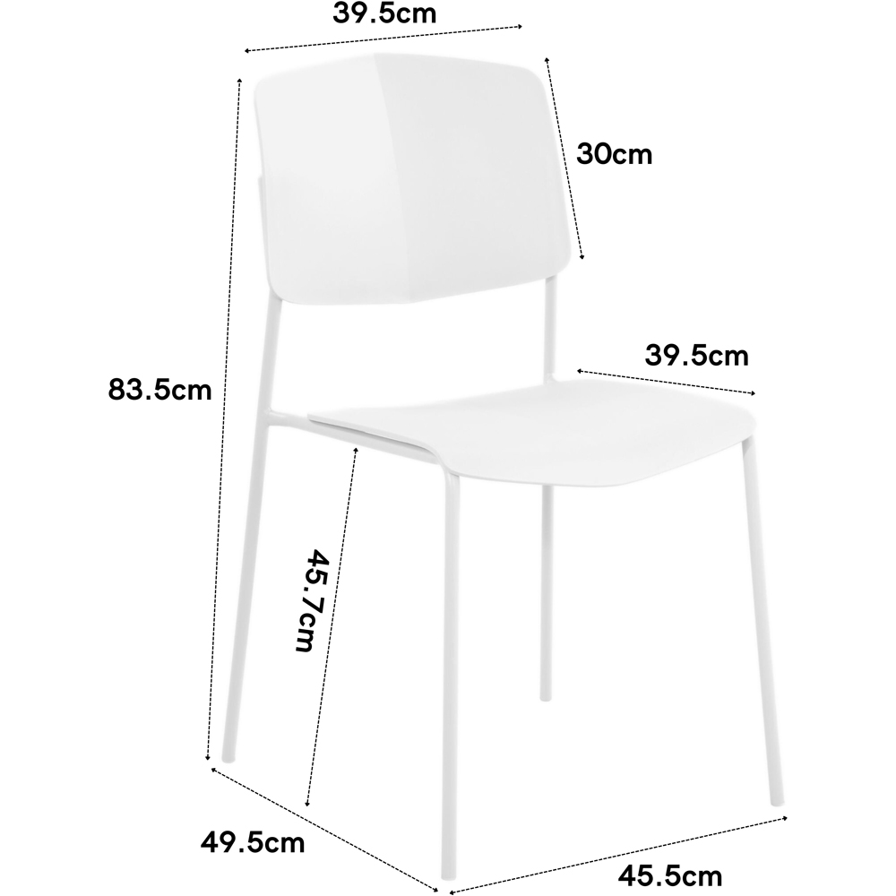 Core Products Aspen Academy 4 Seater Plastic Square Dining Set White Image 7