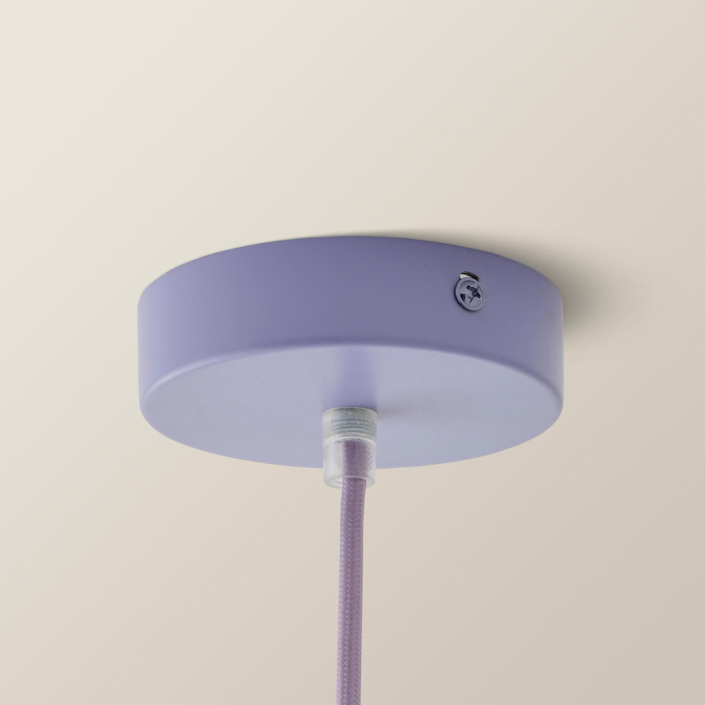 ValueLights Lolly Curvy Shade Lilac Glass Bubble Pendant Ceiling Light with Bulb Image 4