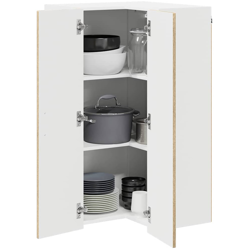 vidaXL 2 Door Sonoma Oak Kitchen Wall Corner Cabinet Image 3
