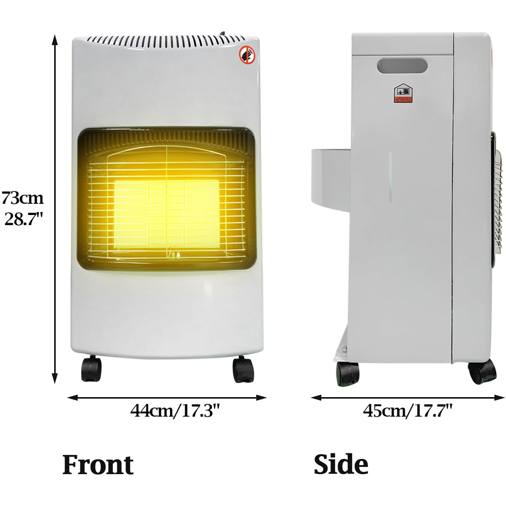 Living and Home Ceramic Gas Heater with Wheels White Image 8