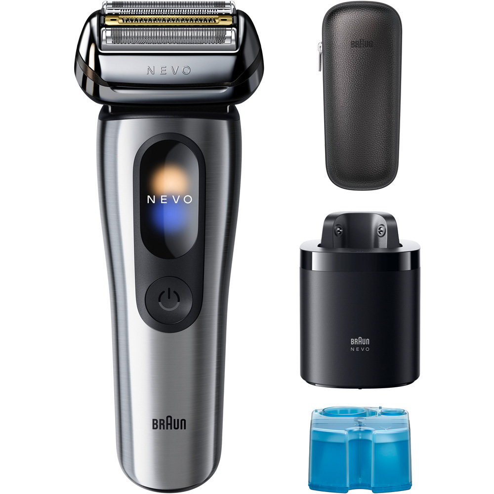 Braun Nevo AeroTouch Silver Electric Shaver with Travel Case and Cleaning Brush Image 2