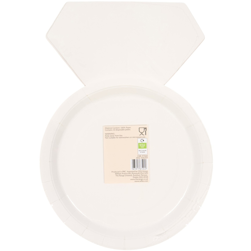 Pack of 10 Glitz Paper Plates Neutral Image 2