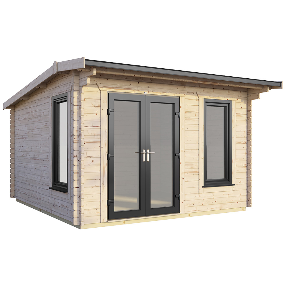 Power Sheds 12 x 10ft Left Double Door Apex Log Cabin Image 1