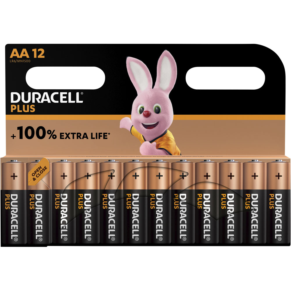 Duracell Plus AA 12 Pack Alkaline Batteries Image 1