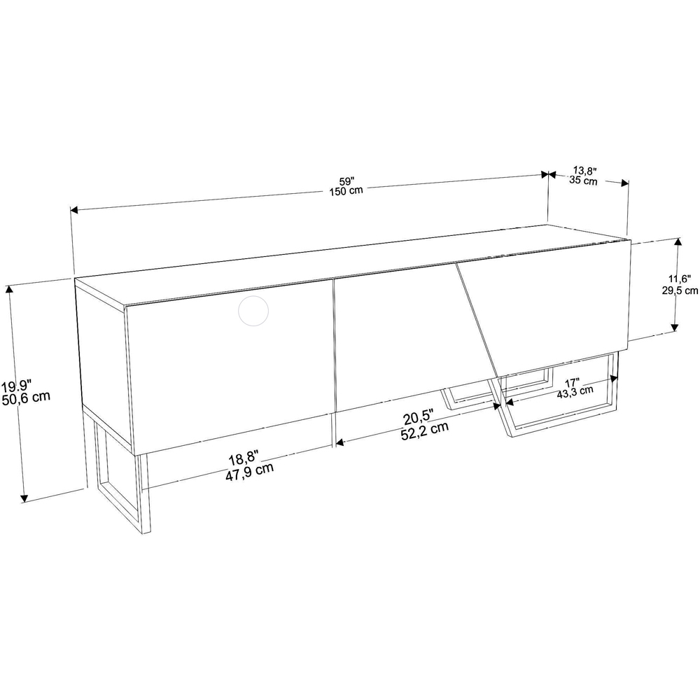 Decorotika Parla 3 Door White Marble and Gold TV Unit Image 8