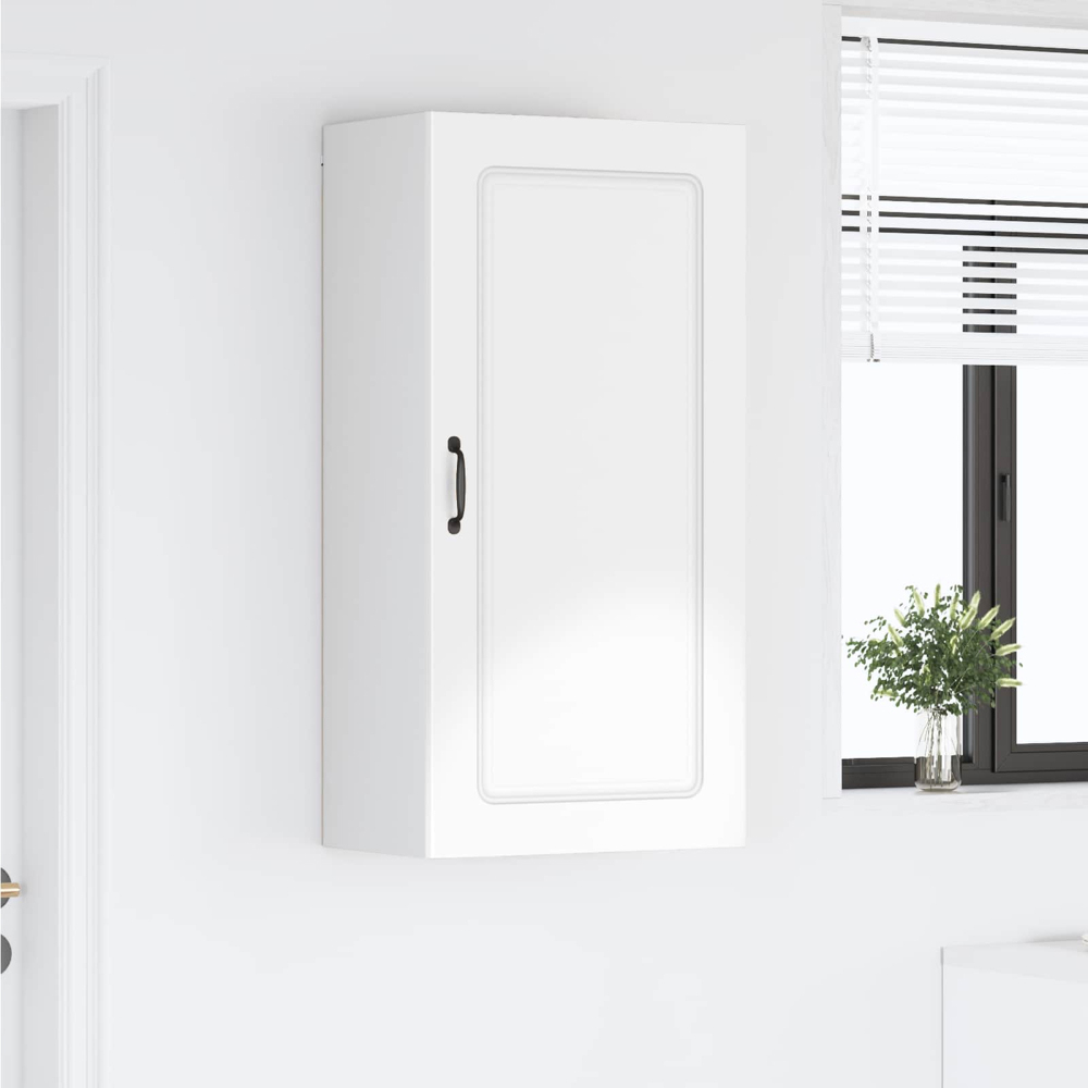 vidaXL Single Door High Gloss White Kitchen Wall Cabinet Image 9