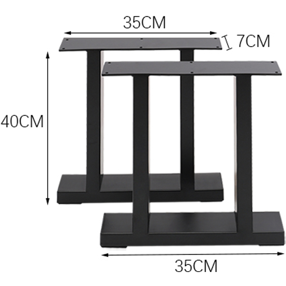 Living and Home 2 Pack Black Industrial Anti-Slip Iron Table Leg 35 x 7 x 40cm Image 8