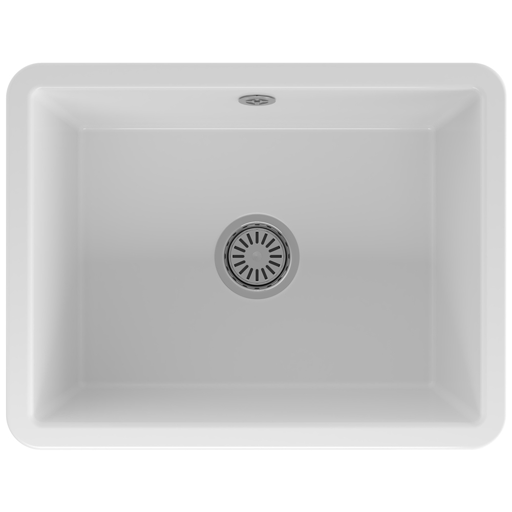 Reginox Mataro II White Single Bowl Ceramic Sink 430 x 557mm Image 1