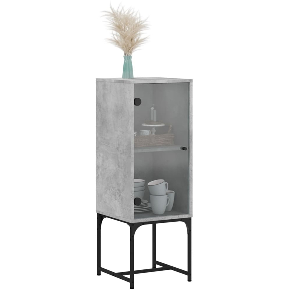 vidaXL Single Door Concrete Grey Side Cabinet Image 3