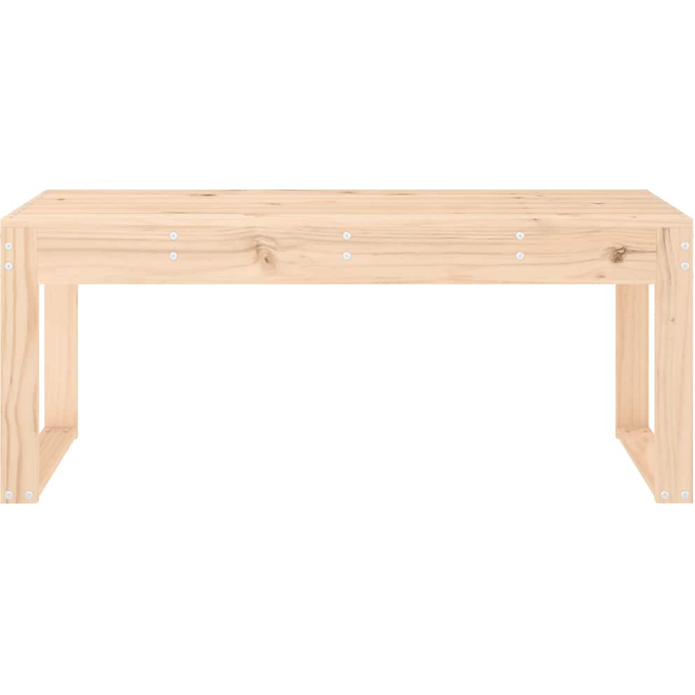 vidaXL Natural Solid Pine Wood Slatted Garden Bench 110 x 38 x 45cm Image 3