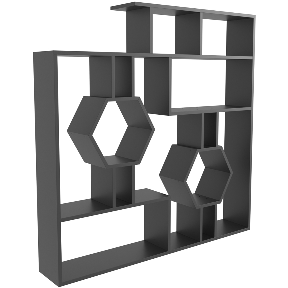 Decorotika Tamara 15 Shelf Black Geometric Bookcase Image 3