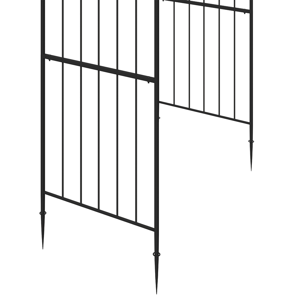 Living and Home Black Garden Metal Arch with Elegant Line Pattern and Arched Top Image 4