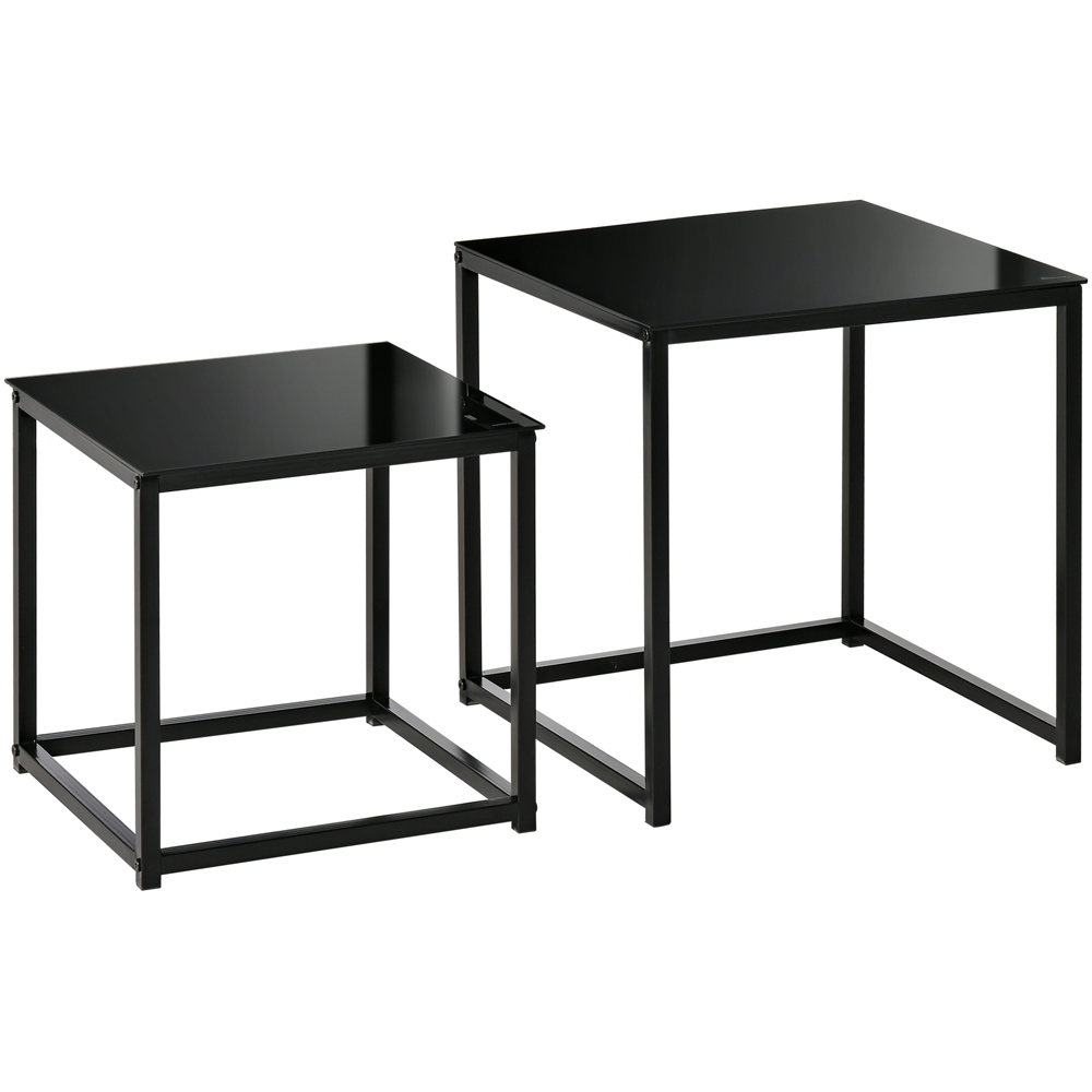 Portland Modern Black Nest of Tables Set of 2 Image 2