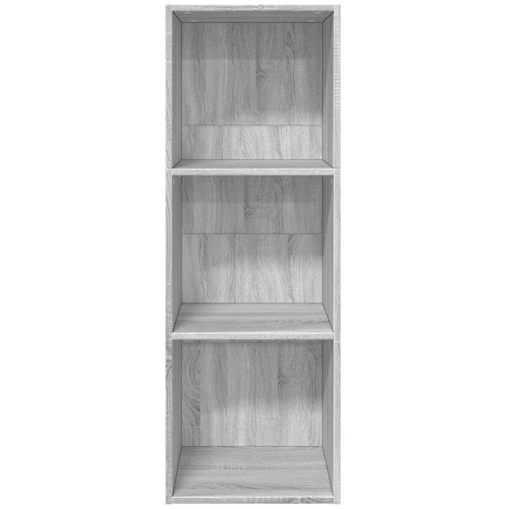 vidaXL 3 Shelf Grey Sonoma Bookcase Image 3