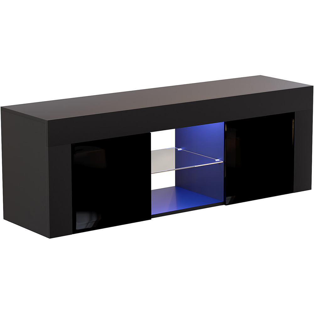 Vida Designs Eclipse 2 Door 2 Shelf Black TV Unit with LED Image 2