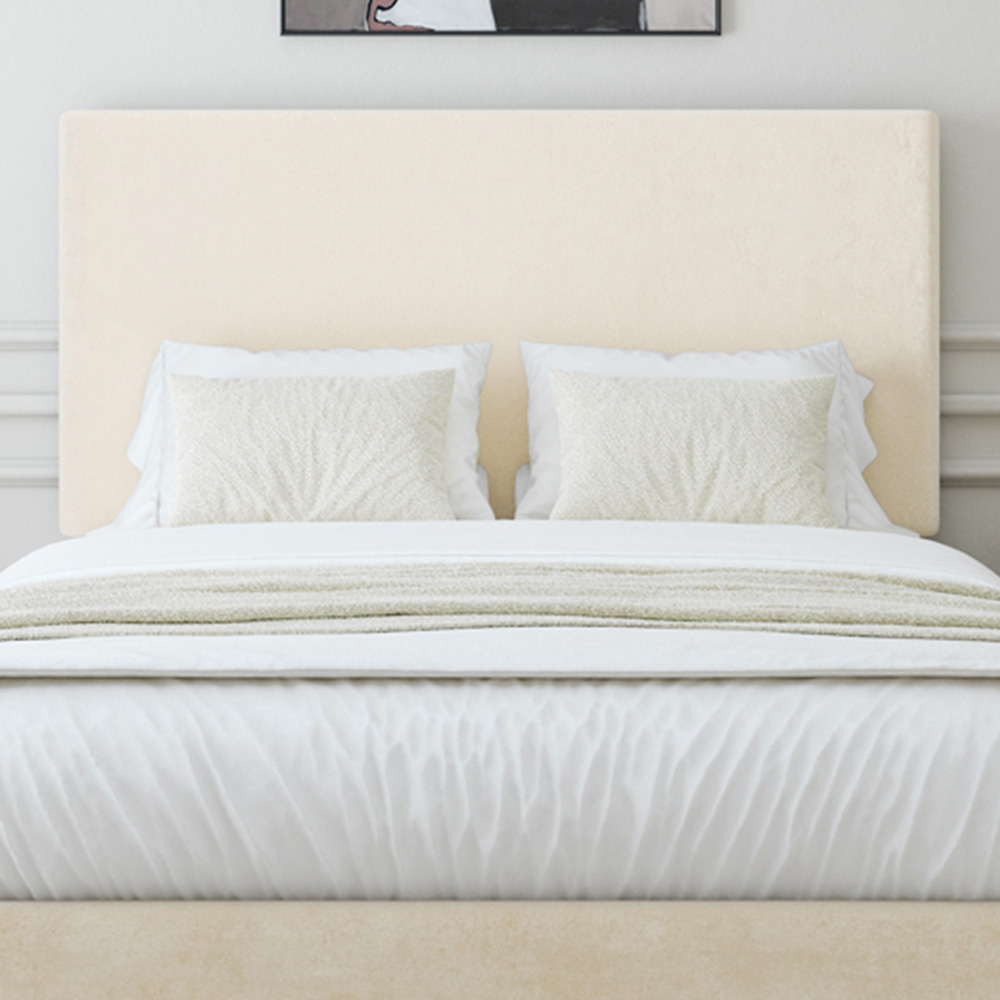 Bedmaster Small Double Cream Naples Linen Divan Base with Valencia Headboard Image 2
