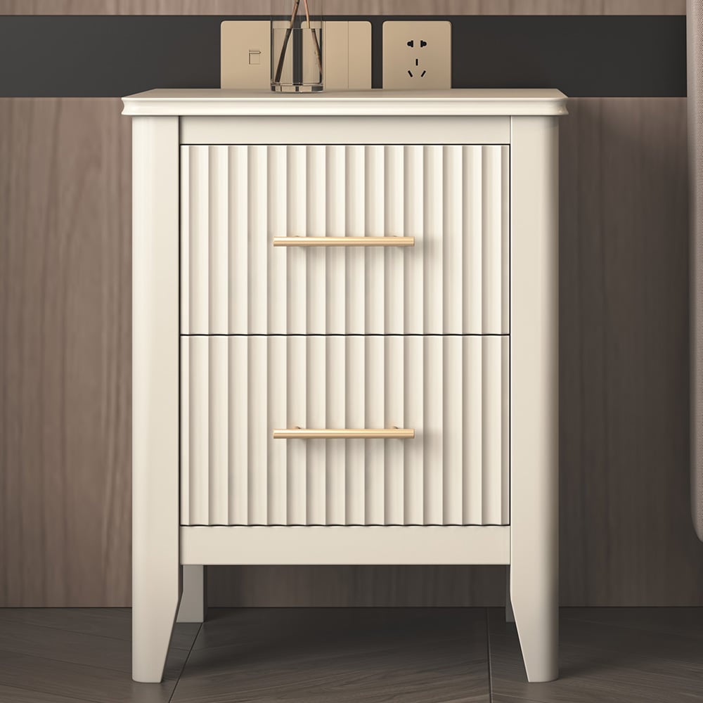 Fregona 2 Drawer White Bedside Table Image 1