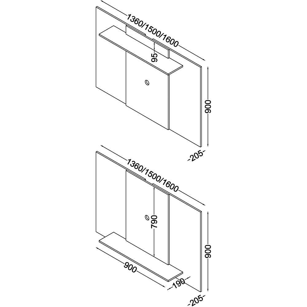 Core Products Single Shelf Grey Extendable Fixed TV Wall Panel Image 8