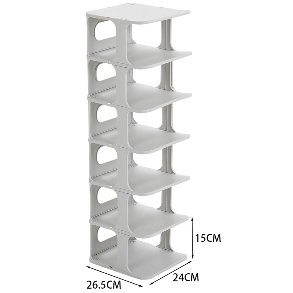 Living and Home Off White 6 Tier Plastic Shoe Rack for 6 Pairs Image 9