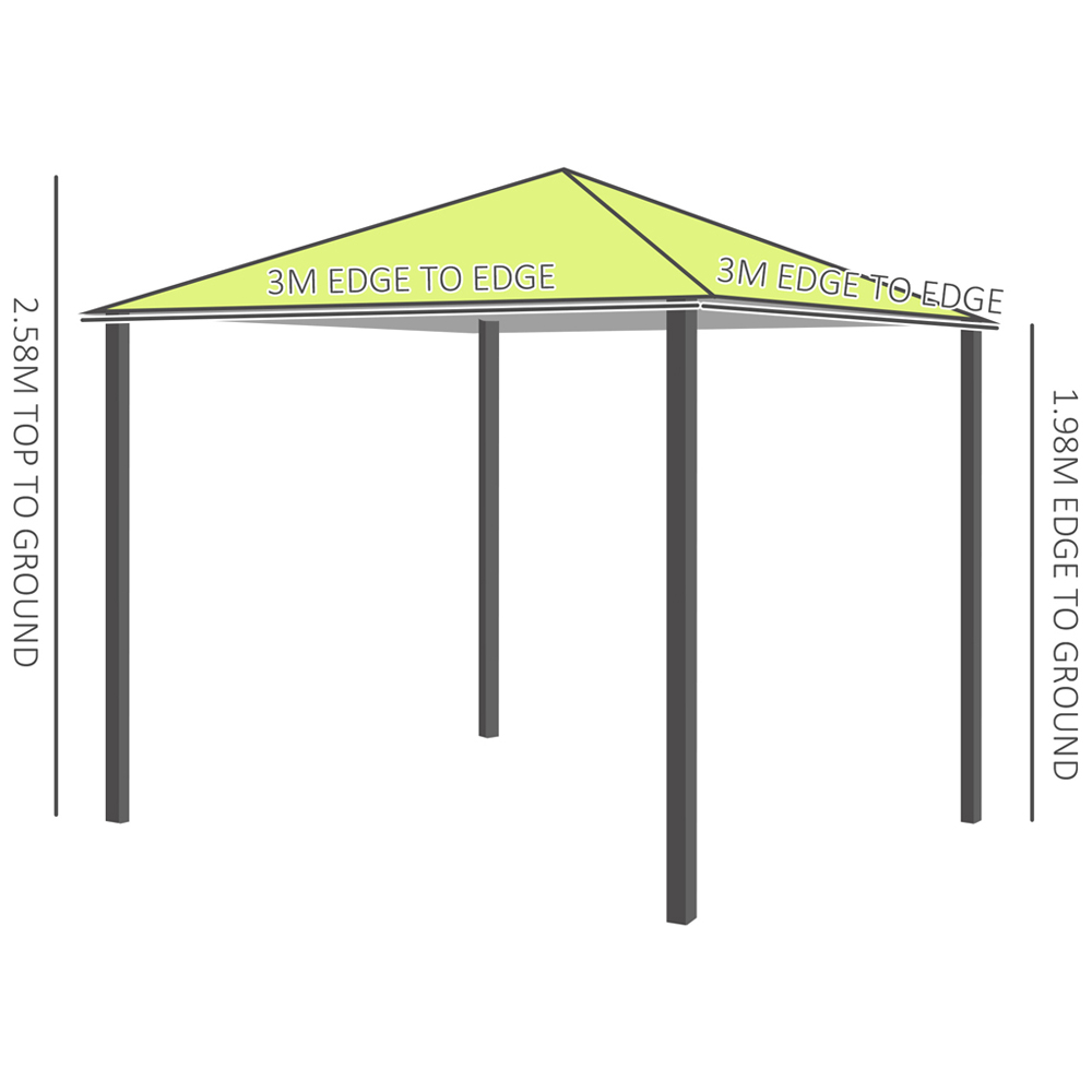 Outsunny 3 x 3m Green Marquee Gazebo with Sides Image 6