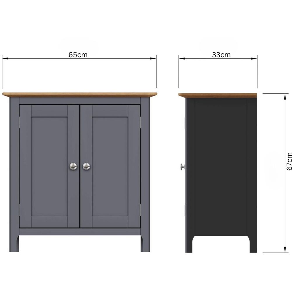 FWStyle Taberno 2 Door Graphite Blue and Oak Compact Sideboard Image 9