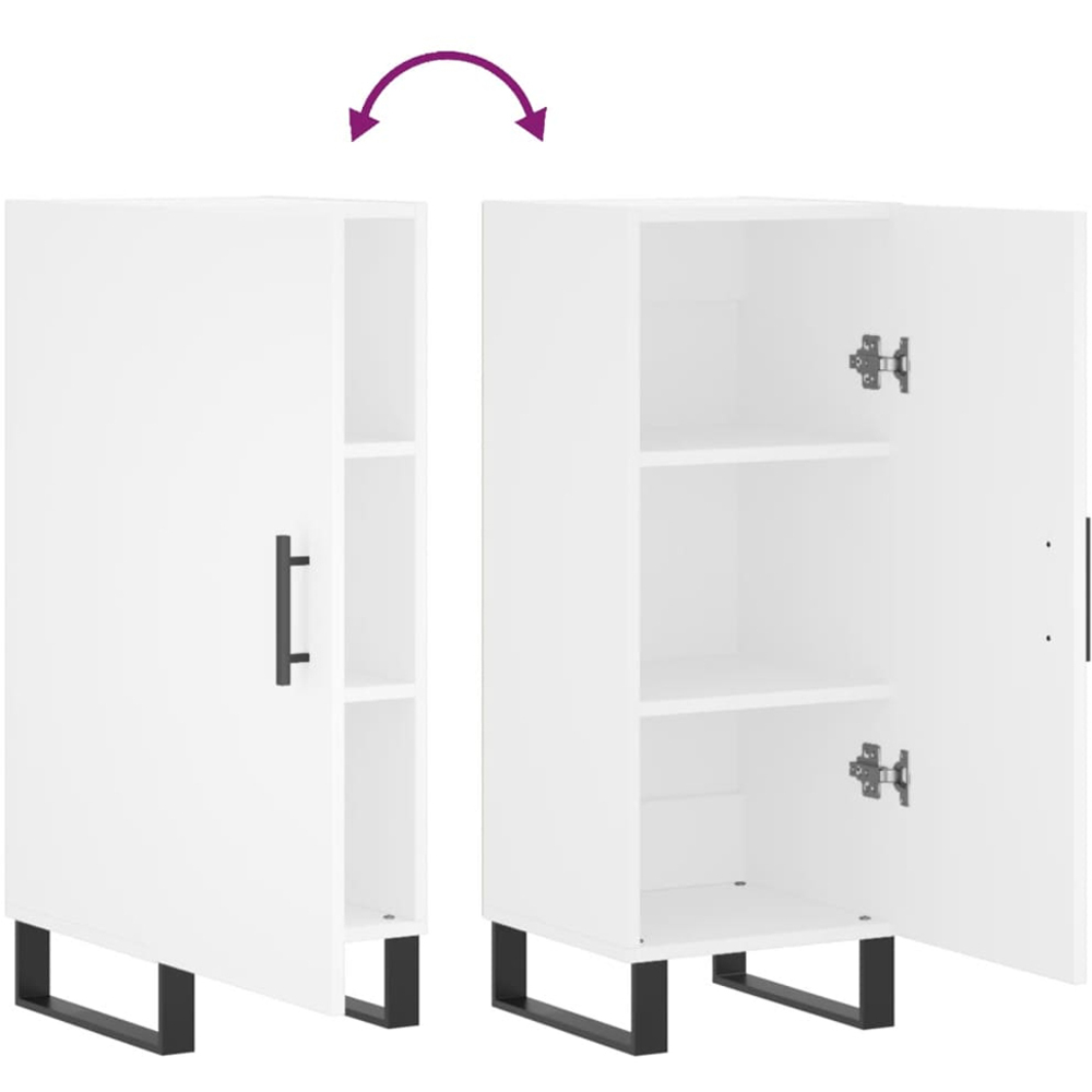 vidaXL Single Door White Sideboard Image 9