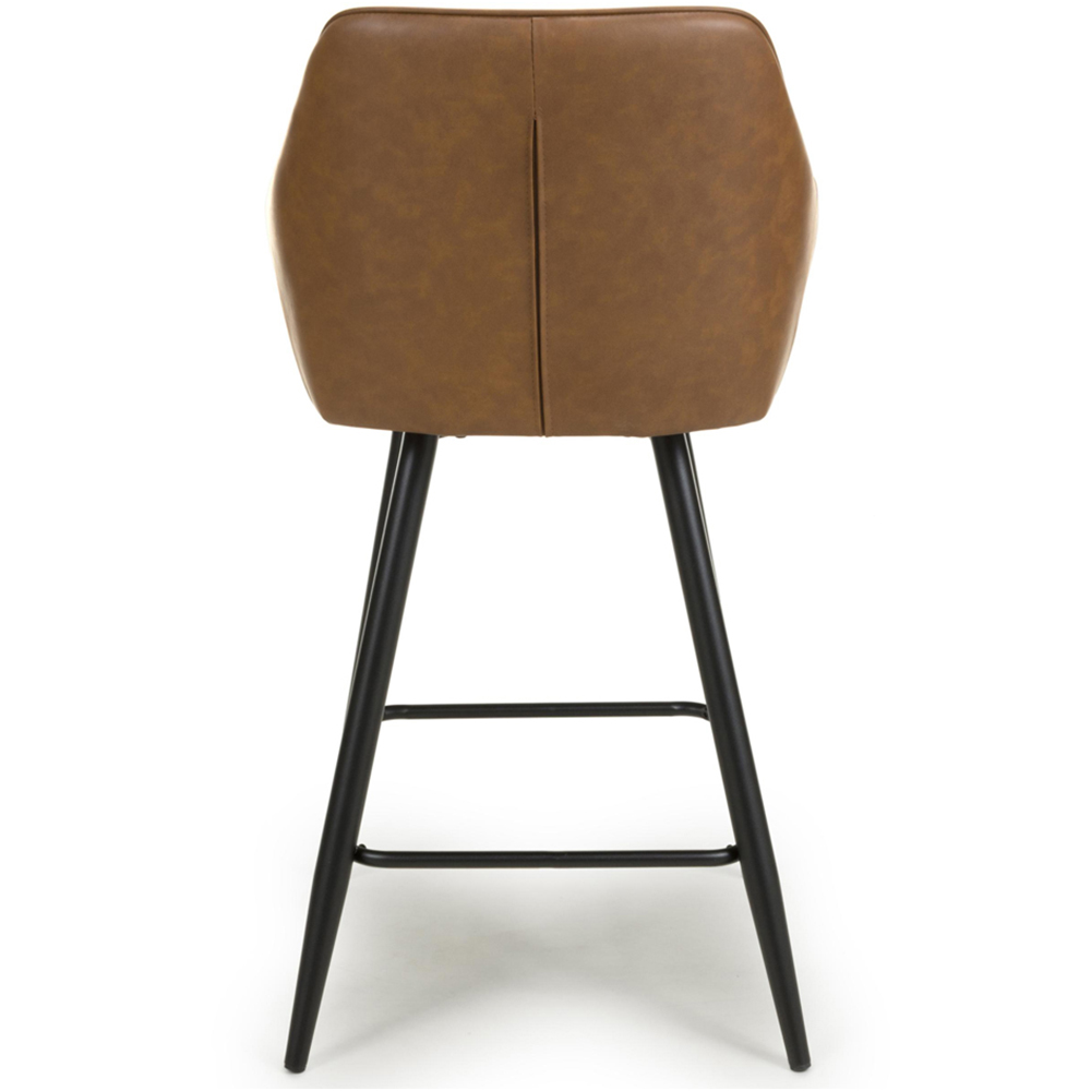 wilko Kensington Vintage Brown Quilted Bar Stool Image 6
