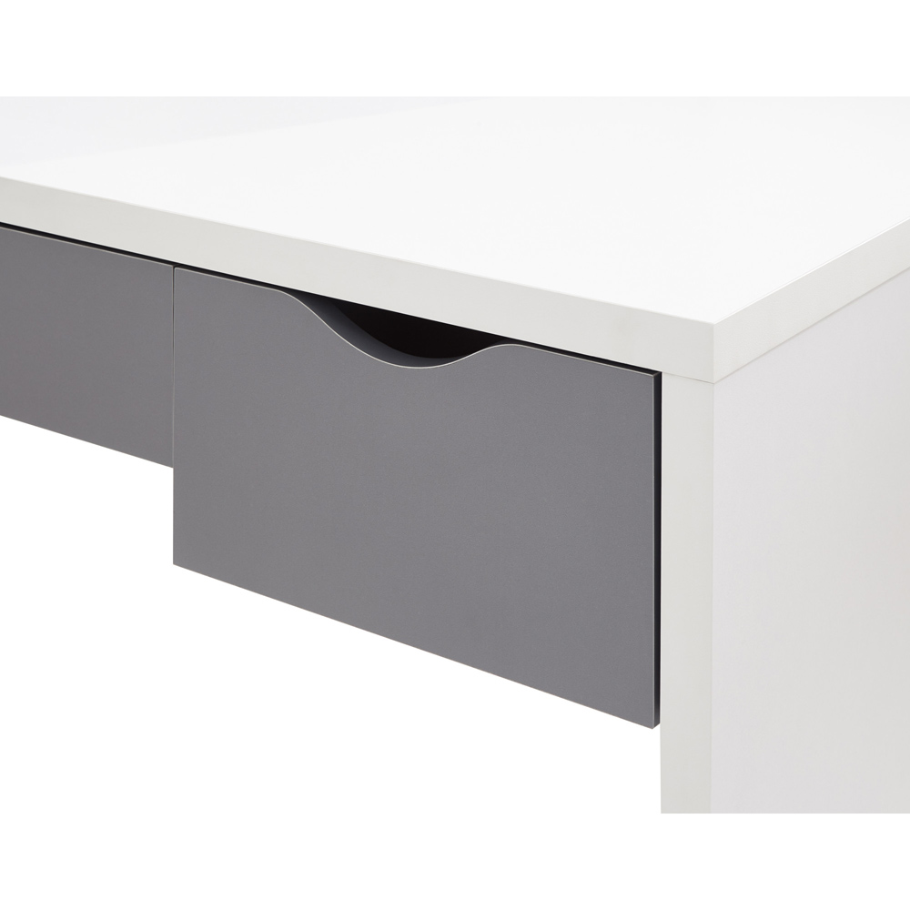 GFW Elizabeth 3 Drawer White Dressing Table Set with Mirror Image 6