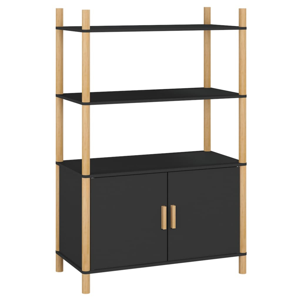 vidaXL 2 Door 3 Shelf Black Highboard Image 2