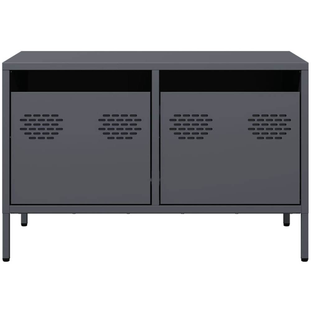 vidaXL 2 Drawer Anthracite Cold-Rolled Steel TV Cabinet Image 4