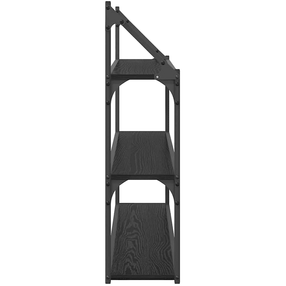 vidaXL 80cm 3 Shelf Black Oak Wall Shelf Image 5
