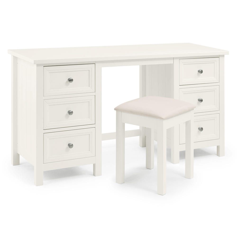 Julian Bowen Maine 6 Drawer Surf White Dressing Table Image 5