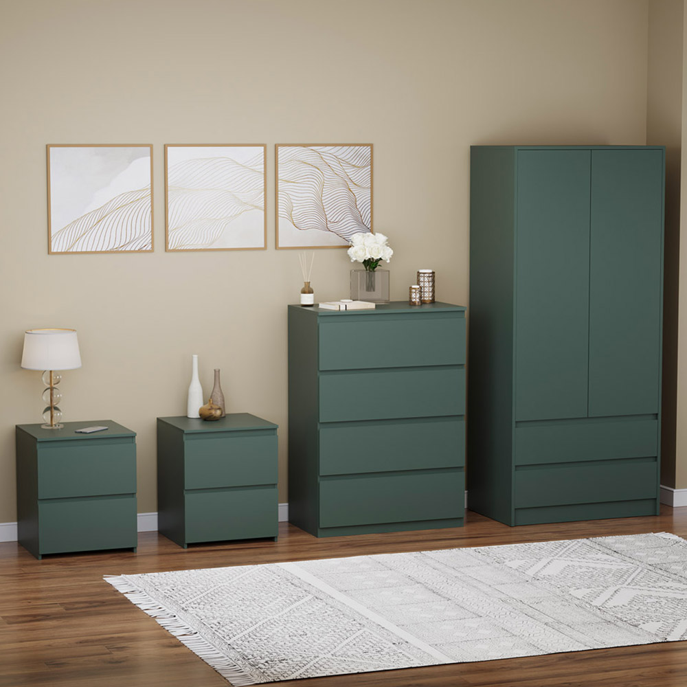 Denver Jasper Green 4 Piece Bedroom Furniture Set Image 1