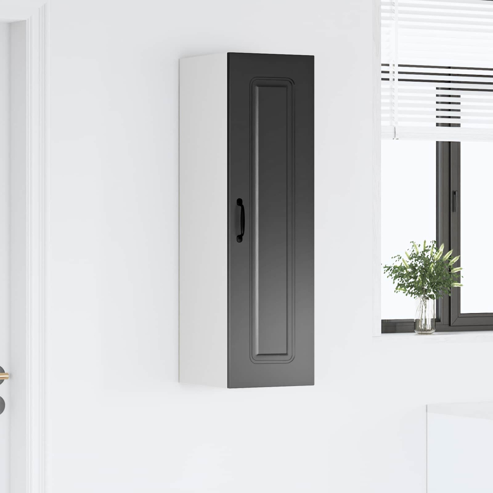 vidaXL Single Door Black Kitchen Wall Cabinet Image 9