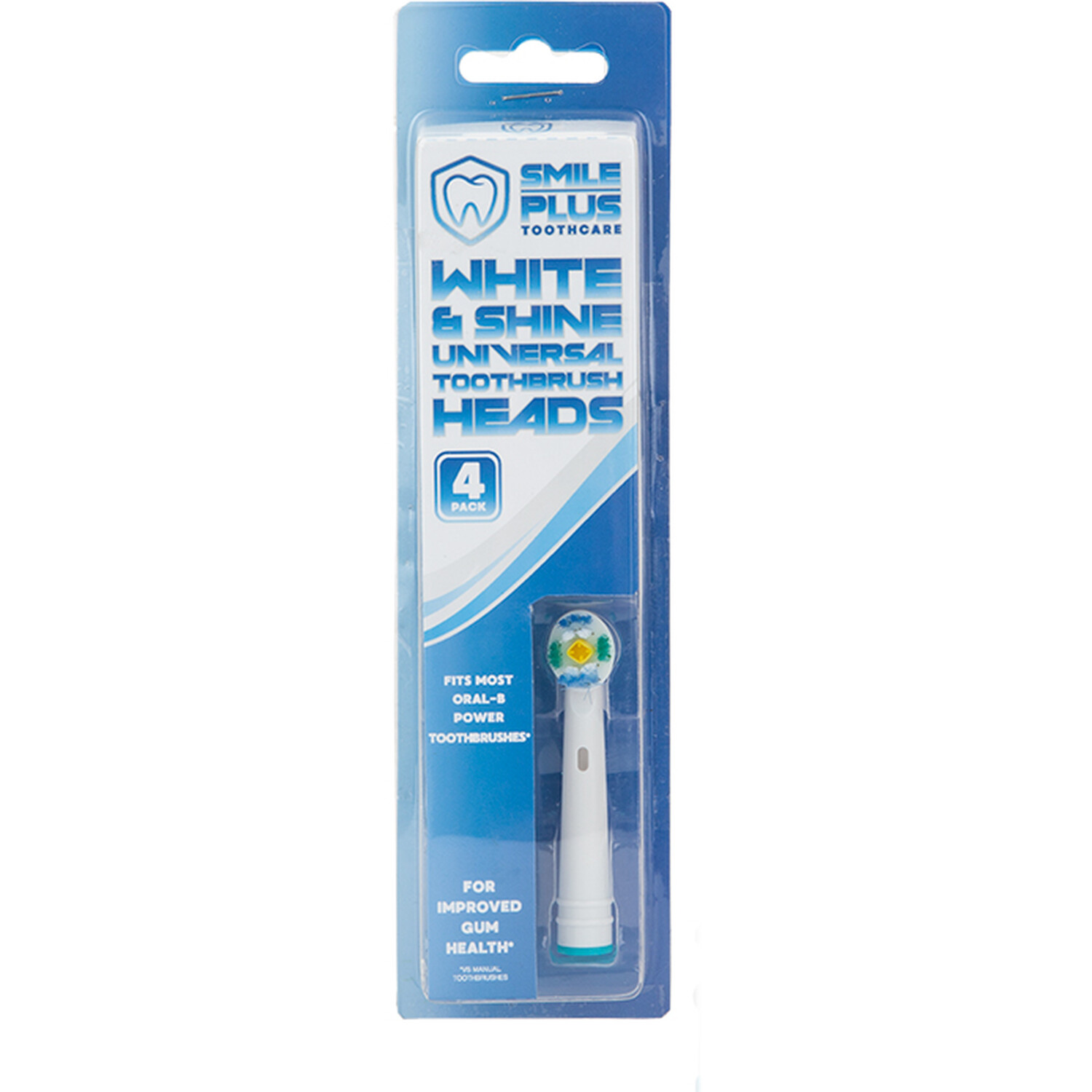 Pack of 4 White and Shine Universal Electric Toothbrush Heads Image 1