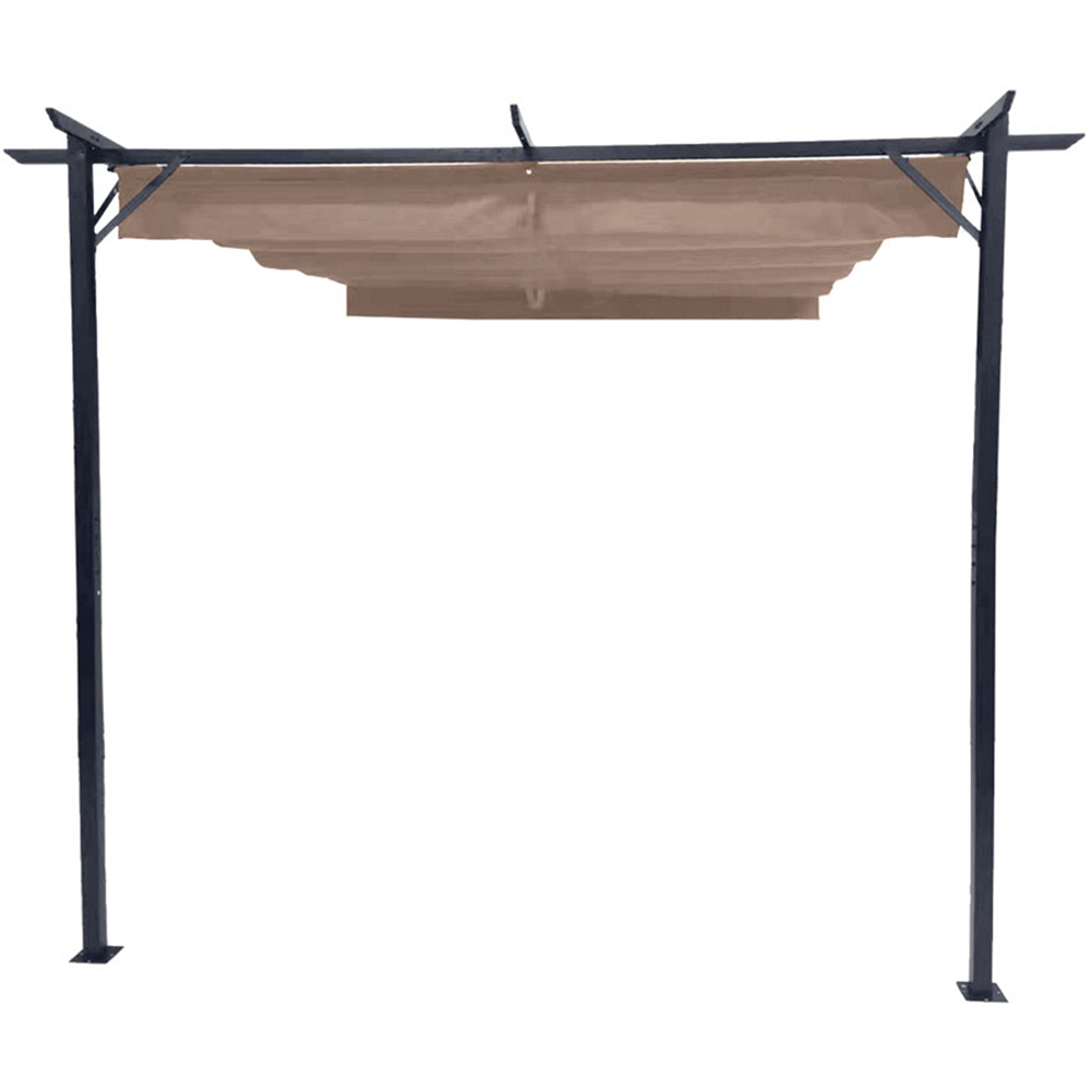 Jack Stonehouse 3 x 3m Beige Metal Pergola with Retractable Canopy Image 2