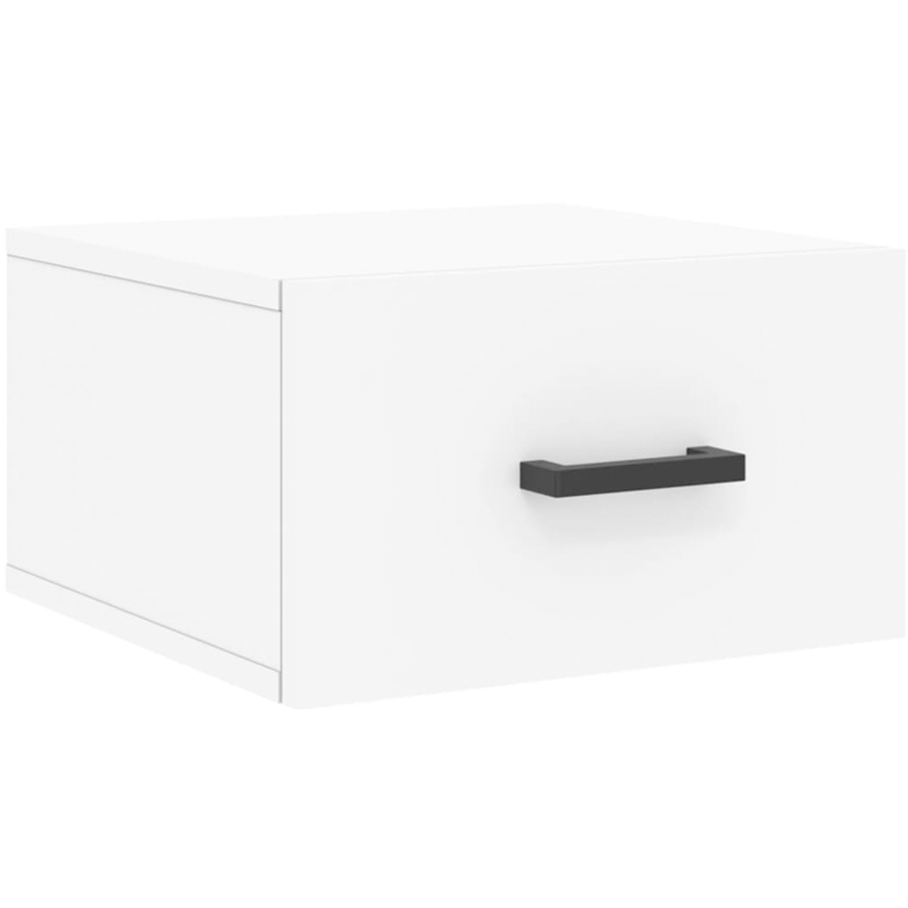 vidaXL Singe Drawer White Wall Mounted Bedside Table Image 2